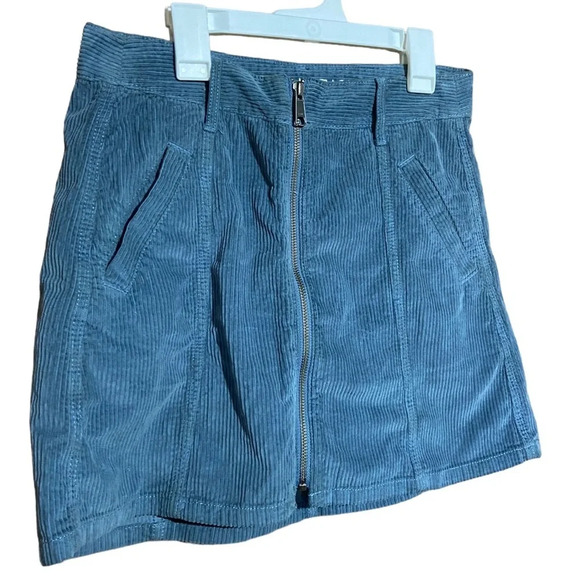 American Eagle Blue Gray A Line Hi Rise Skirt Size 4 - Picture 2 of 7